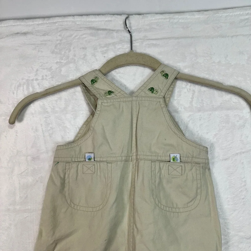 Gymboree Overalls 6-12 Months‎ Khaki Embroidered Turtle Rabbit Vintage Kids